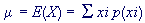 sum of xi.p(xi)