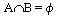 A n B = the empty set